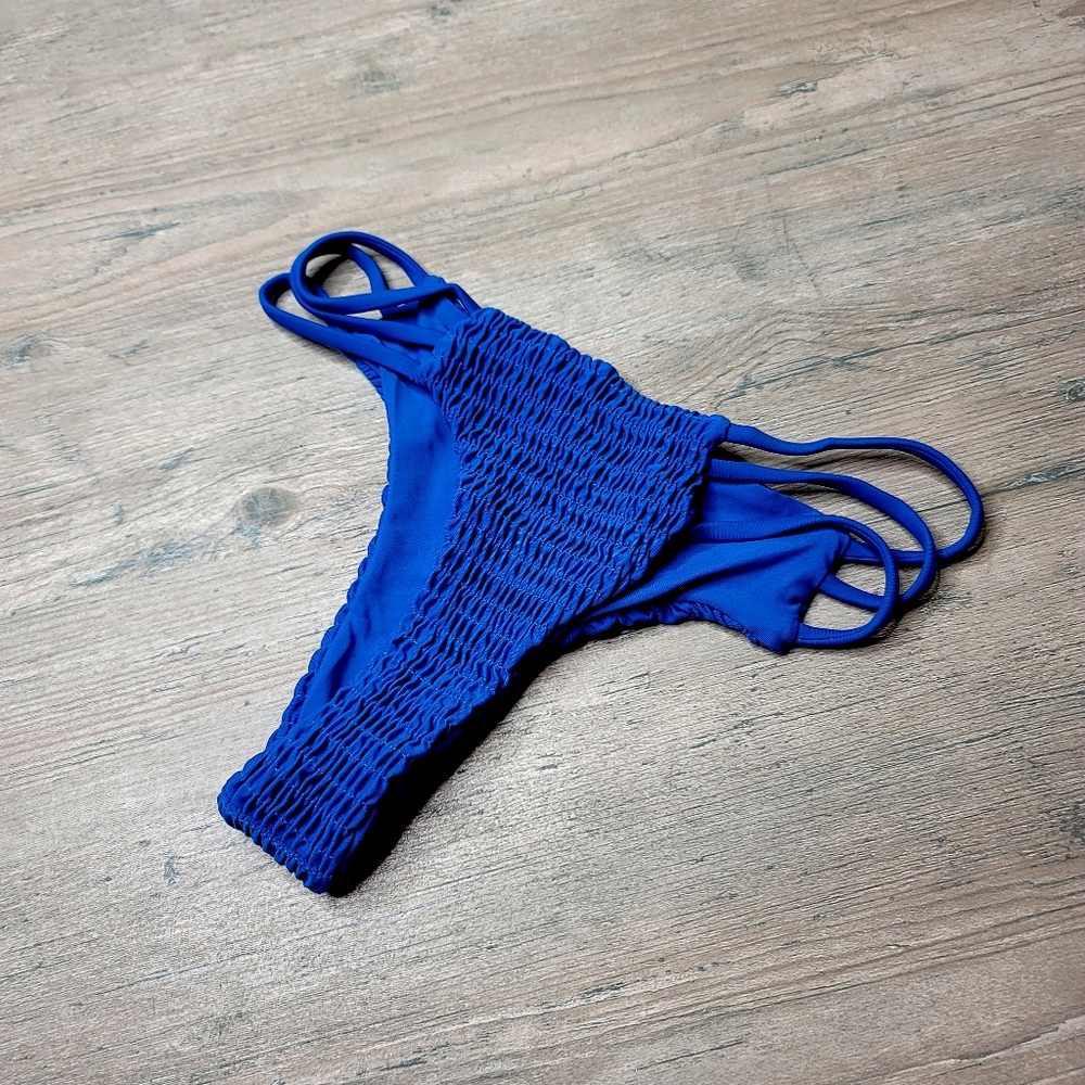 Blue Textured Bikini Bottom. Perfect Condition! - Picture 2 of 3